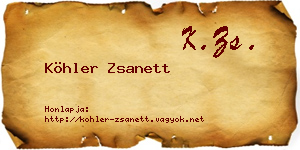 Köhler Zsanett névjegykártya