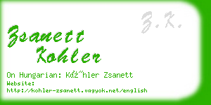 zsanett kohler business card